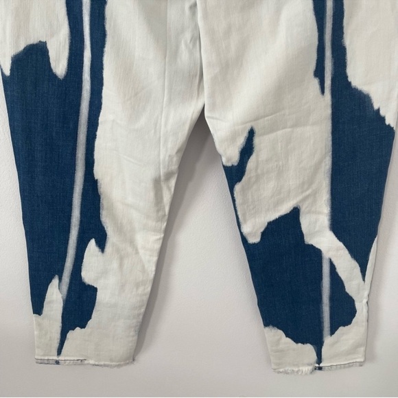 Frayed Jeans Painted Tapered Boyfriend Cut Size 29 distressed raw hem NWT - Picture 8 of 9